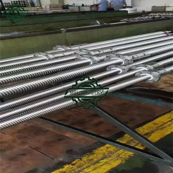 High Speed Customized C3/C5 C7 CNC Lead Ball Screw 50mm High Precision Rolled and Ground No Flange Nut Ballscrew Shaft with Double Nut Brackets Metal Reflection 